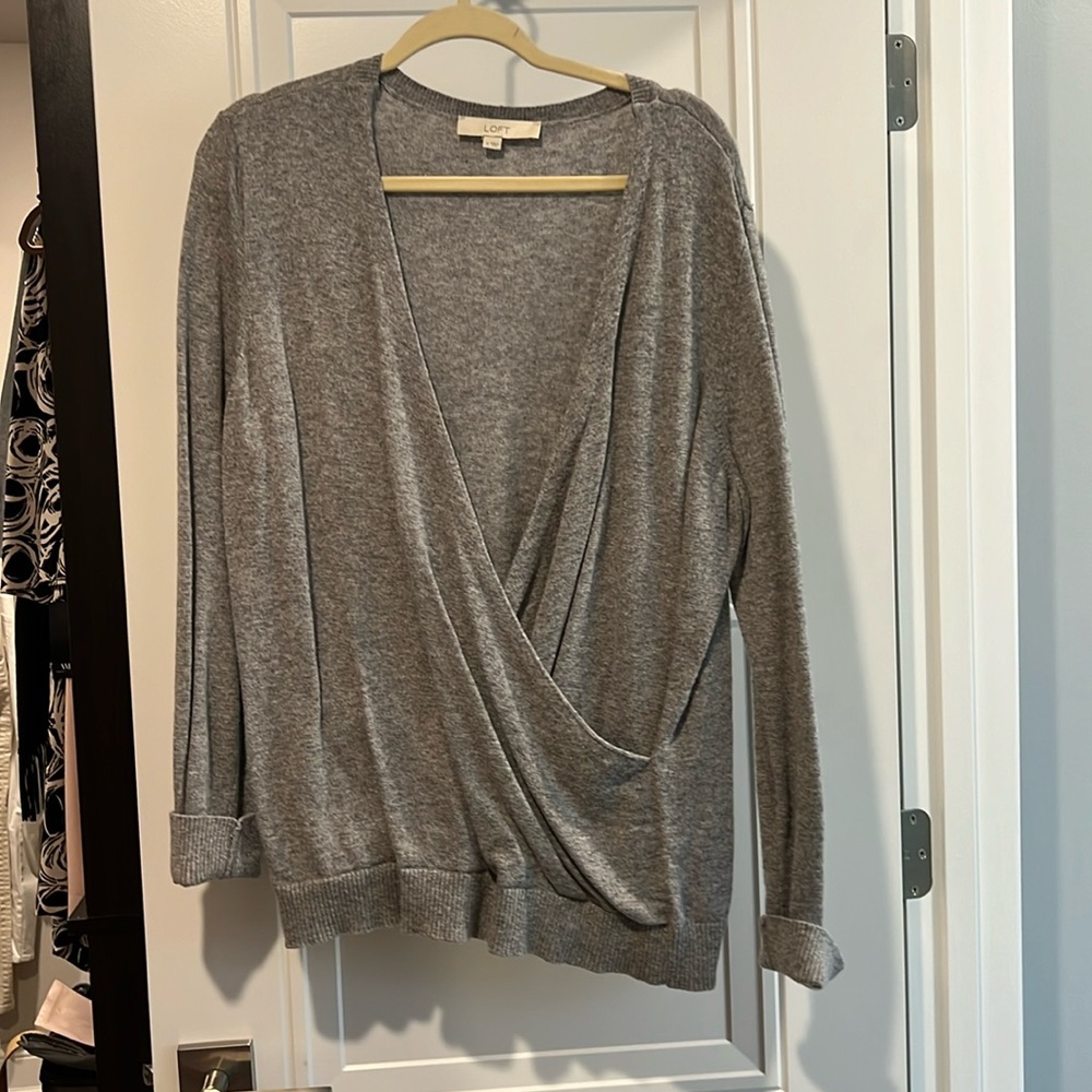 Ann Taylor Lift Grey Heather Sweater